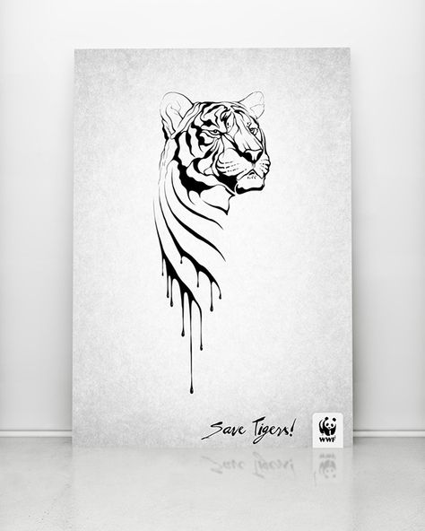 Wwf Poster, Animal Art Projects, Tiger Wall Art, Monochromatic Art, Tiger Drawing, Eagle Art, Girly Wall Art, Art Drawings Sketches Pencil, 1 Tattoo