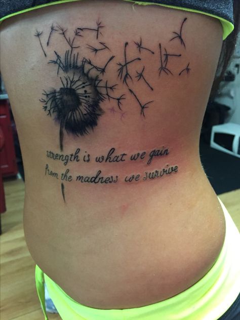 Strength Is What We Gain Tattoo, Dv Tattoos, Powerful Tattoos For Women Strength, Madness Tattoo, Strength Is What We Gain, Positive Tattoos, In Loving Memory Tattoos, Survivor Tattoo, Survivor Quotes