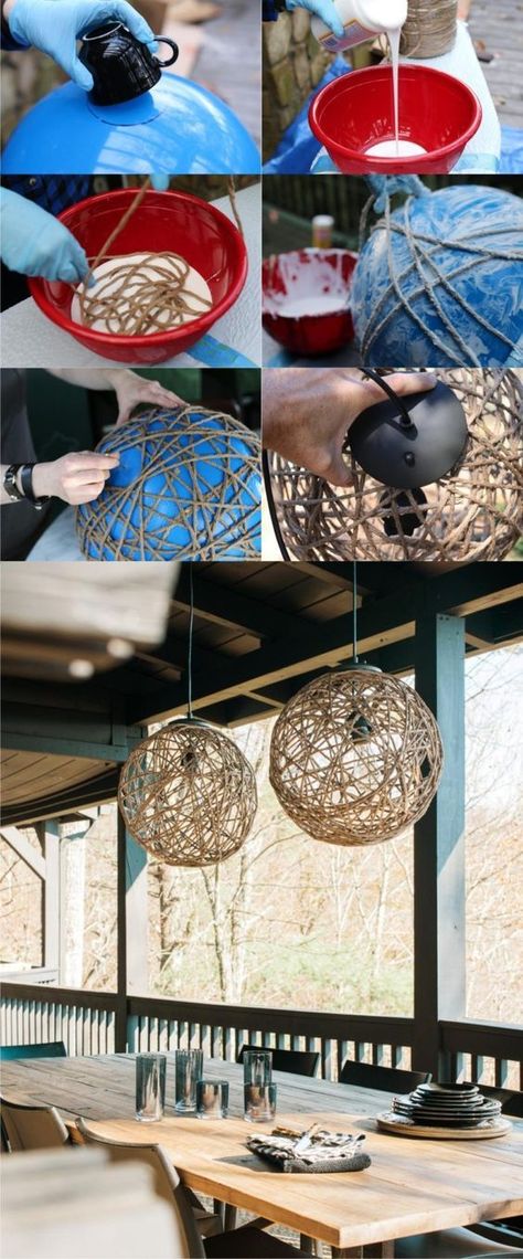 We show you how easy it is to create your own lighting with budget friendly lights, plus 16 great DIY pendant light ideas and unique pendant light shades. Luminaria Diy, Diy Pendant Light, Diy Lampe, Diy Projektit, Diy Casa, Hemma Diy, Creation Deco, Diy Lamp, Diy Party Decorations