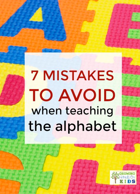 7 Mistakes to Avoid When Teaching the Alphabet to your preschooler. via @growhandsonkids Phonics Strategies, Teaching Abcs, Abc Activities, Teaching Toddlers, Preschool Literacy, Teaching Letters, Teaching The Alphabet, Alphabet Activities Preschool, Struggling Readers