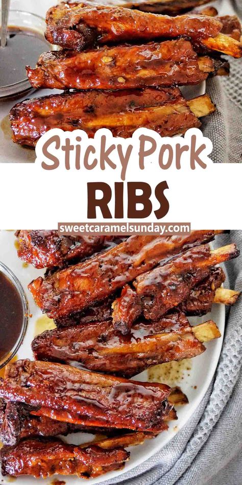 Boneless Pork Ribs Marinade, Pork Ribs Marinade Recipes, Pork Rib Marinade, Marinated Pork Ribs, Oven Pork Ribs, Bbq Pork Loin, Pork Riblets, Sticky Pork Ribs, Barbeque Pork