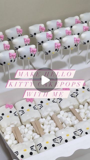 Hello Kitty Sweet Table, My Melody Cakes Birthday, Hello Kitty Treats Diy, Hello Kitty Cake Pops Ideas, Hello Kitty Party Theme Ideas, Hello Kitty Birthday Ideas Decoration, Hello Kitty Pretzels, Hello Kitty Dessert Table Ideas, Hello Kitty Oreos