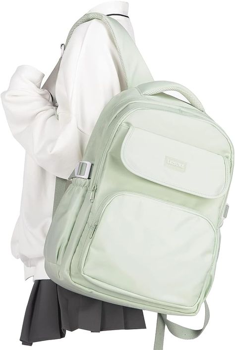 Aesthetic College Backpacks For Women Men,Waterproof High School Back pack,Kawaii Everday Backpack For Teens Girls Boys,Student Latop Travel Backpack(Mint Green) College Backpack Women, College Backpacks, Student Laptop, Aesthetic College, Aesthetic Backpack, Kawaii Backpack, Backpacks For Women, Laptop Travel, Backpack Waterproof