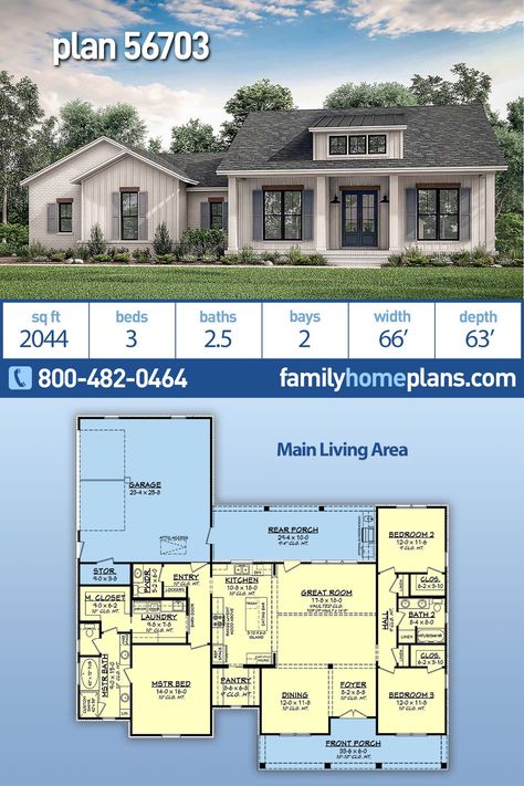 Home Plan with Master Closet Connected to Laundry Room Craftsman Farmhouse, Plans Architecture, Country Craftsman, Farmhouse Traditional, Traditional House Plan, Country Style House Plans, Family House Plans, 2 Car Garage, House Plans Farmhouse