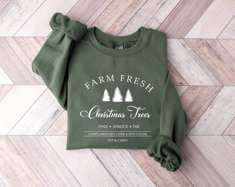 Farm Fresh Christmas Trees, Griswold Christmas, Christmas Tree Graphic, Winter Apparel, Womens Christmas Shirts, Fresh Christmas Trees, Hallmark Christmas Movies, Christmas Tree Shirt, Tree Shirt