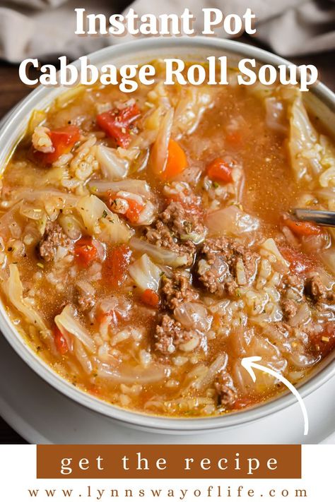 Instant Pot Cabbage Roll Soup, Stuffed Cabbage Soup, Cabbage Soup Crockpot, Instant Pot Cabbage, Chicken Soup Crockpot, Soup Instant Pot, Stuffed Cabbage Rolls, Instant Pot Pasta Recipe, Cabbage Roll Soup