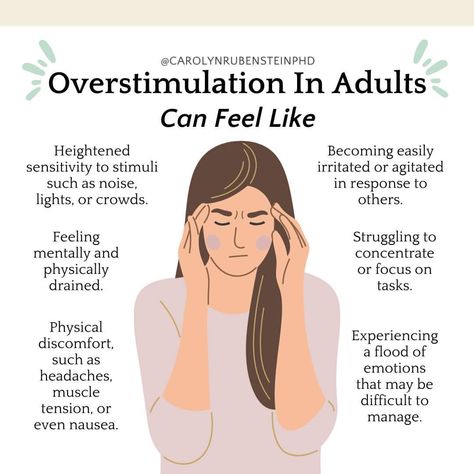 Dr. Carolyn Rubenstein | Ever feel like you're at max capacity and everything's just too much? Overstimulation is a common experience, and while everyone may… | Instagram How To Help With Overstimulation, Overstimulated Quotes, Audhd Things, Catastrophic Thinking, Over Stimulated, Highly Sensitive People, Art Journal Therapy, Sensitive People, Highly Sensitive