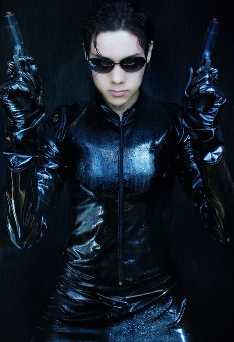 Morpheus Matrix Costume, Trinity The Matrix Makeup, Trinity Matrix Cosplay, The Matrix Cosplay, Matrix Cosplay, The Matrix Trinity, Matrix Trinity, Steampunk Cosplay, The Matrix