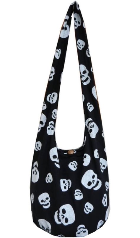 Sling Crossbody Bag, Black Skull, Messenger Purse, Hobo Purse, Fashion Fits, Dream Clothes, Cute Bags, Aesthetic Outfits, Hobo Handbags