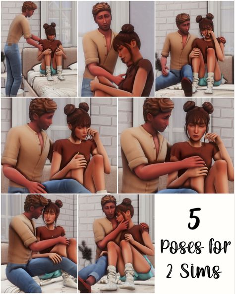 Hey everyone! This is a pose pack of one sim consoling another upset sim (haha, my second consoling pose) on a bed! 

Clipping may occur with certain clothing. Sims 4 Poses Sitting On Floor, Sims 4 Leaning Poses, Ts4 Conversation Poses, Sims 4 Cheating Poses, Sims 4 Comforting Poses, Sims 4 Break Up Pose, Sims 4 Airport Pose, Moving Poses Sims 4, Sims 4 Breakup Poses