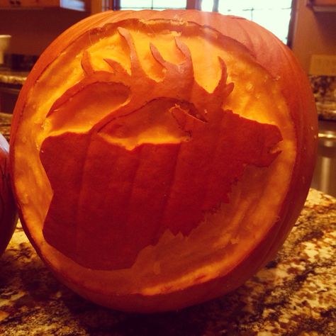 Elk pumpkin Elk Pumpkin Carving, Pumpkin Pumpkin Carving, Pumpkins Carving, Pumpkin Carving Template, Halloween Carving, Pumkin Carving, Easy Pumpkin Carving, Bull Elk, Pumpkin Carving Patterns