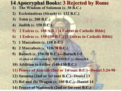 The 14 Apocryphal Books taken out the Bible by the Romans... Missing Books Of The Bible, Apocrypha Bible, Black Spirituality, Studying Scripture, Bible Contradictions, Sabbath Quotes, Biblical History, Hebrew Lessons, Ancient History Facts