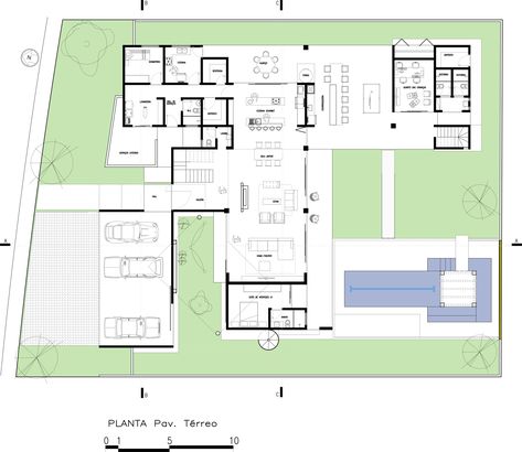 Large Floor Plans, Villa Ideas, House Plans With Photos, Villa Style, Courtyard House Plans, Modern Barn House, Architectural Design House Plans, House Studio, Container House Plans