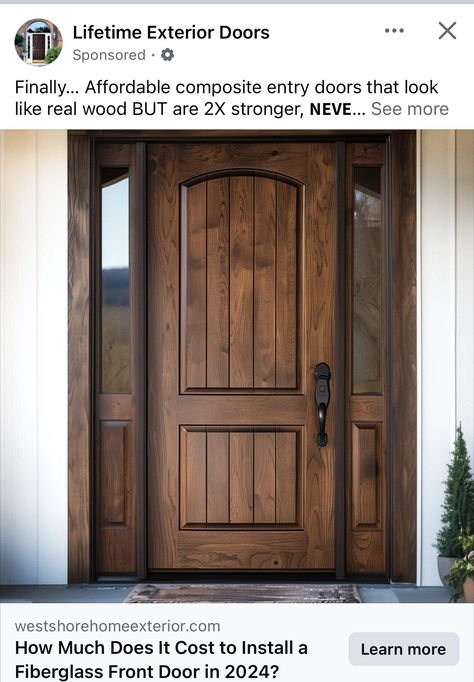 Front Door No Windows, Wood Front Door, Fiberglass Front Door, Wood Front Doors, Wood Door, Exterior Doors, Wood Doors, Entry Doors, Real Wood