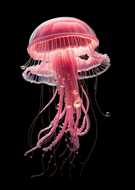 Medusa Animal, Pink Underwater, Jellyfish Pictures, Sea Jellies, Pink Jellyfish, Jellyfish Art, Fashion Artwork, Jelly Fish, Aquatic Animals