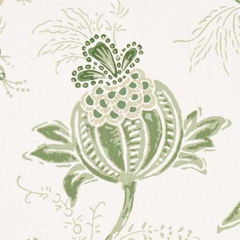 Chinoiserie Vine - Leaf Green Wallcoverings | Schumacher Green And White Wallpaper, Extraordinary Wallpaper, Vine Wallpaper, Block Print Wallpaper, Lily Wallpaper, Painting Antique Furniture, Schumacher Wallpaper, Chinoiserie Motifs, Toile Wallpaper