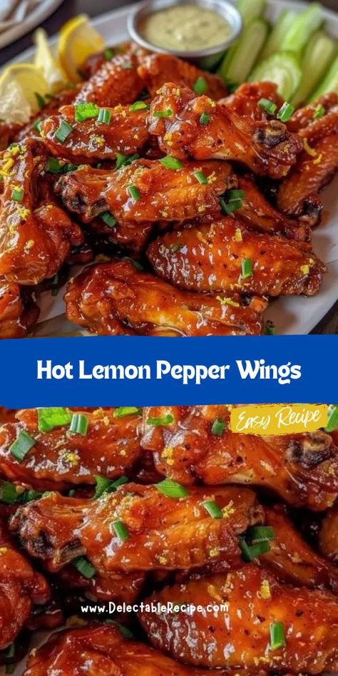 Hot Lemon Pepper Wings, Lemon Pepper Wings Recipe, Lemon Pepper Chicken Wings Recipe, Lemon Pepper Chicken Wings, Crispy Baked Chicken Wings, Lemon Pepper Wings, Lemon Pepper Seasoning, Wings Recipe, Baked Chicken Wings