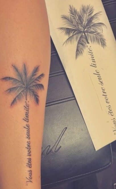 Bahamas Tattoo, Tattoo Ideas Women, Baddie Tattoos, Script Tattoo, Design Tattoos, Palm Tattoos, Forarm Tattoos, Palm Tree Tattoo, Zodiac Tattoos