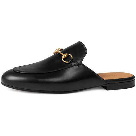 Gucci Princetown Leather Horsebit Mule Slipper Flat (2.055 BRL) ❤ liked on Polyvore featuring shoes, flats, gucci, mules, slippers, nero, gucci mules, gucci shoes, slip on flat mules and leather flat shoes Princetown Gucci, Mules Shoes Flat, Gucci Princetown, Golden Shoes, Black Slip On Shoes, Black Flats Shoes, Black Leather Flats, Slip On Flats, Flat Mules