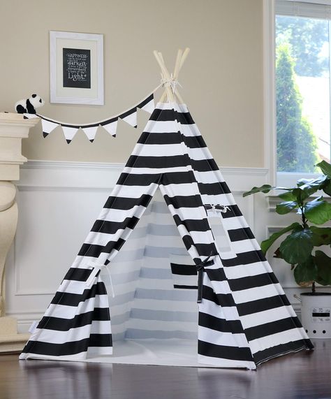 PRICES MAY VARY. Chemical and Flame Retardant Free, All Natural 100% Cotton Canvas Teepee with Mat Window and Pocket Highest Quality Wood Poles with Connectors Dimmable 16 multiple-color remote control LED light, flag banner and hand bag Measurements: 120 X 120cm Wide and 160cm Height Simple and Elegant Style Fits Any Decor The black stripe teepee bundle provides everything you can imagine about a dreamed teepee. It is made of durable 100% natural cotton canvas without any toxic chemical treatme Canvas Teepee, Play Tents, Colored Led Lights, Play Tent, Flag Banner, Flag Decor, Play House, Play Houses, White Fabrics