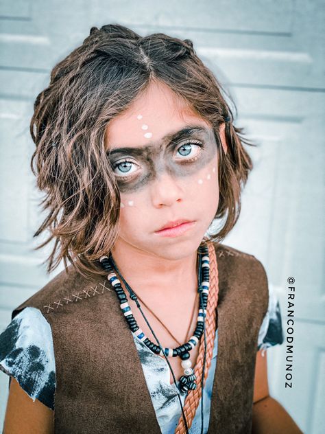 Lost Boy Costume Diy, Boy Fairy Costume, Boys Wolf Costume, Peter Pan Makeup, Fairy Fantasy Makeup, Lost Boys Costume, Peter Pan Musical, Peter Pan Play, Peter Pan Halloween