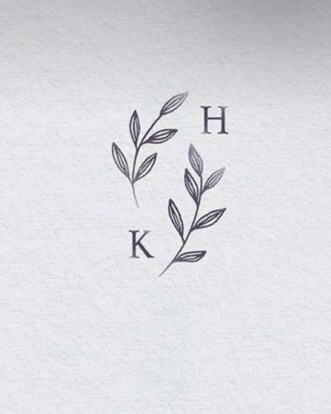 Initials With Flowers Tattoo, Small K Tattoos For Women, Double Initial Tattoo, Initial Name Tattoo, Tattoo For 2 Sons, Parents Initials Tattoo, Child Initial Tattoo Ideas, Kids Initials Tattoos For Women, Dainty Initial Tattoo