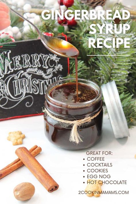 This Gingerbread Syrup Recipe is a seasonal concoction that captures the warm, spicy essence of traditional gingerbread cookies. It combines the earthy sweetness of molasses with the zesty punch of ginger, cinnamon, and nutmeg, creating a rich, comforting flavor that can sweeten everything from coffee to cocktails and pancakes to ice cream. Homemade Gingerbread Syrup, Gingerbread Syrup For Coffee, Ginger Extract Recipe, Coffee Syrup Flavor Combinations, Coffee Syrup Recipe, How To Make Molasses, Cappuccino Recipe, Gingerbread Syrup, Winter Baking