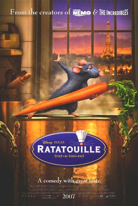 . Ratatouille Film, Ratatouille Movie, Ratatouille 2007, Ratatouille Disney, Disney Movie Posters, Disney Posters, Film D'animation, Walt Disney Pictures, Original Movie Posters