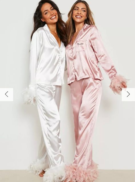 Feather Pyjamas, Bride Pajama Set, Feather Pajamas, Pajama Party Outfit, Bride Pajamas, Bridesmaid Get Ready Outfit, Bridal Party Pajamas, Bride Pajama, Bridal Party Getting Ready