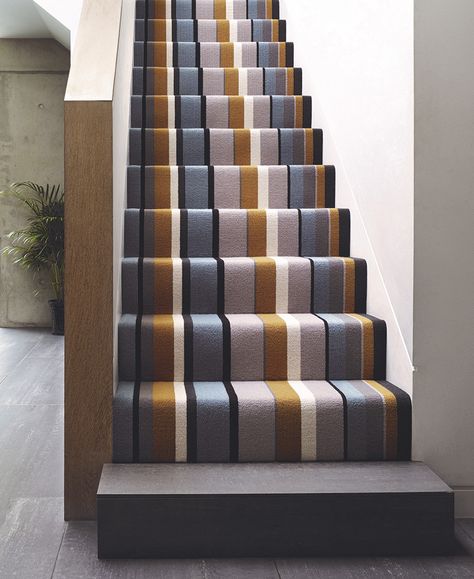 Crucial Trading Stair Runner, Bright Staircase, Italian Hallway, Stair Carpeting, Restaurant Carpet, Staircase Restaurant, Crucial Trading, Stripe Carpet, Stairs Carpet