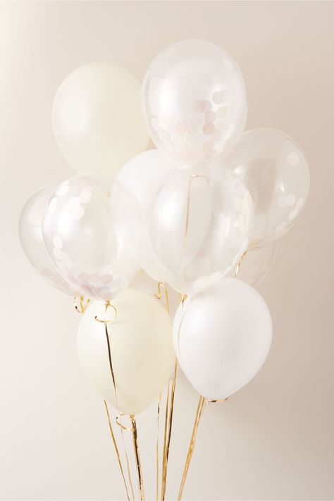 Confetti Party Balloons Aesthetic Balloons, Balloons White, Bubblegum Balloons, Happy Birthday Wallpaper, Unique Wedding Decor, Birthday Wallpaper, Party Aesthetic, Paper Confetti, Anthropologie Wedding