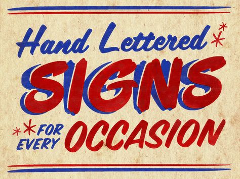 Hand Lettered Signs for Every Occasion by Keith Tatum Fonts Hand Lettering, Sign Lettering Fonts, Sign Lettering, Sign Painting Lettering, Type Specimen, Typography Alphabet, Sign Painting, Sign Writing, Reading Rainbow