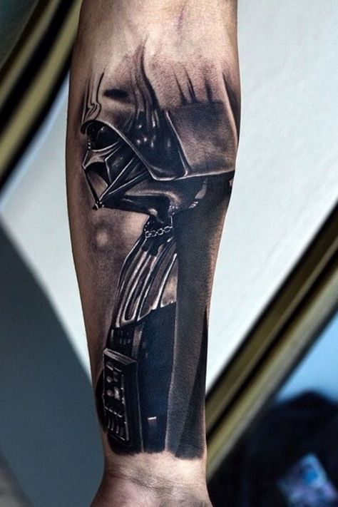 Star Wars Tattoo Sleeve, Darth Vader Tattoo, Tattoo Lounge, Mangas Tattoo, Star Wars Design, Geek Tattoo, Star Wars Tattoo, Best Sleeve Tattoos, Great Tattoos