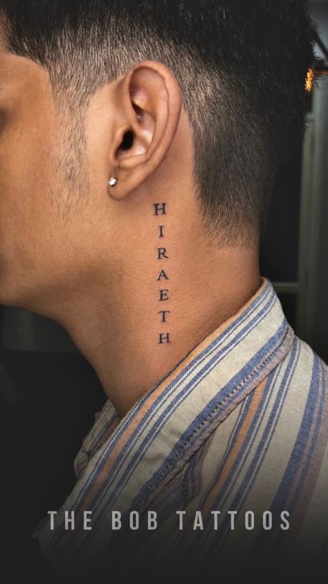 Neck Name Tattoo Men, Name Tattoos Neck, Name On Neck Tattoo, Homesick Tattoo, Neck Name Tattoo, Name Tattoo On Neck, Name Neck Tattoo, Hallelujah Tattoo, Neck Script Tattoo