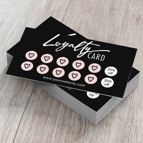 Buy Makeup, Loyalty Card, Punch Cards, Pink Hearts, Pink Design, Esthetician, Cute Pink, Pink Heart, Beauty Salon