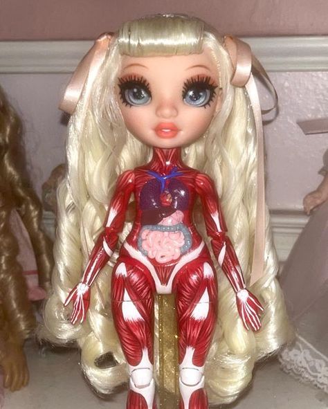 Algora on Instagram: "Insides" Rainbow High Doll Repaint, Lol Omg Dolls Aesthetic, Barbie Doll Repaint, Custom Dolls Repaint, Cosplay Draculaura, Rainbow High Custom, Clay Snakes, Customized Dolls, Doll Restyle