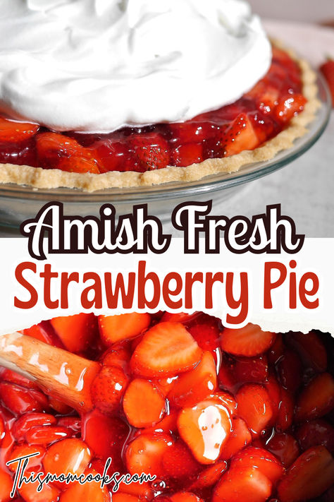 This deliciously fresh strawberry pie from Amish and Mennonite cookbooks is the best we have tried yet! Amish Recipes Dessert, Amish Pie Recipes, Strawberry Pie Recipe Easy, Amish Recipes Authentic, Amish Pie, Fresh Strawberry Pie Recipe, Best Amish Recipes, Yummiest Food, Amish Food