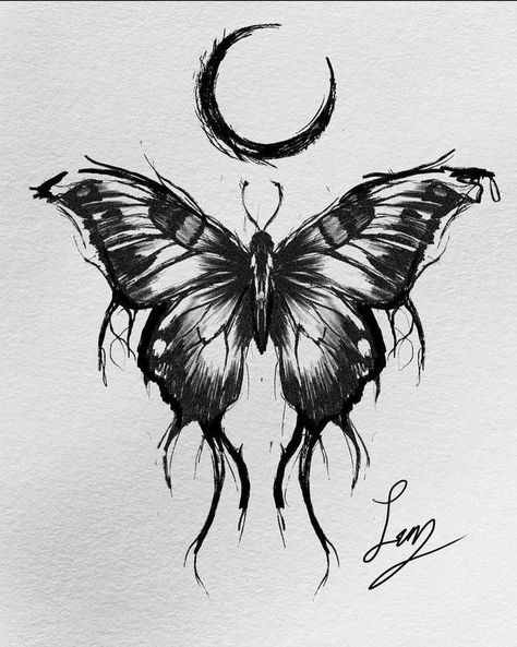 Horror Butterfly Tattoo, Heart Butterfly Tattoo, White Butterfly Tattoo, Butterfly Neck Tattoo, Batman Tattoo, Butterfly Tattoo Designs, Elegant Tattoos, White Butterfly, Tattoo Design Drawings