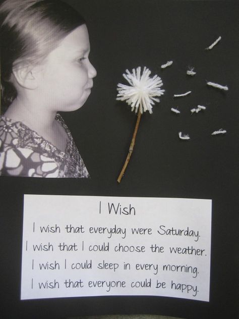 We have spent a good majority of the year sharing wishes and dreams. For our storyline expo, we are creating silhouettes of students sharing what they love about our school. Blowing A Dandelion, 2nd Grade Writing, Kind Photo, First Grade Writing, A Dandelion, Ecole Art, School Bulletin Boards, Kindergarten Writing, Fall Art