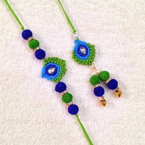 Crochet Rakhi Crochet Lumba Rakhi Design, Crochet Rakhi Pattern, Crochet Rakhi Designs Handmade, Rakhi Pics, Crochet Rakhi, Handmade Rakhi Designs, Rakhi Making, Finger Crochet, Crochet Basket Pattern Free