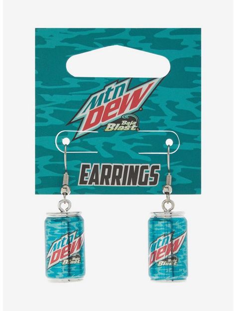 Mountain Drew Baja Blast Soda Can Drop Earrings Baja Blast Aesthetic, Baha Blast, Mtn Dew Baja Blast, Mountain Dew Baja Blast, Baja Blast, Mtn Dew, Freebies By Mail, Funny Jewelry, Silly Photos