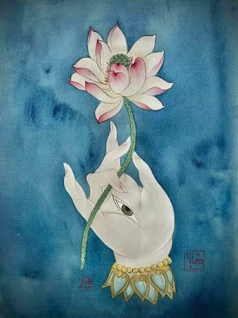 Buddha Painting Canvas, Dali Paintings, Arte Yoga, Buddhist Art Drawing, Alphonse Mucha Art, Pen Art Work, Lotus Flower Art, Indian Art Gallery, Lotus Art