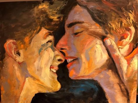 A Little Life Fanart, Hug Art, Tender Kiss, Itchy Face, Kiss Painting, Skam France, Art Galleries Design, Tender Love, Couple Painting