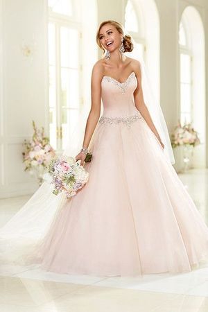 Gorgeous strapless wedding gown by @stellayorkbride Link Reference, Draped Wedding Dress, Sweetheart Bridal Gown, Sweetheart Bridal, Discount Wedding Dresses, Dream Fashion, Pink Wedding Dresses, 2015 Wedding Dresses, Stella York