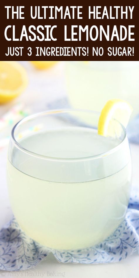 10 Minute Healthy Lemonade – an easy clean-eating recipe with just 3 ingredients & 12 calories! And it tastes AMAZING! ♡ best homemade sugar free lemonade. skinny healthy summer lemonade. DIY low carb lemonade. Healthy Beverages Clean Eating, Sugar Free Lemonade Recipe, Fresh Lemonade Recipe, Keto Beverages, Healthy Lemonade, Sugar Free Lemonade, Citrus Drinks, Homemade Lemonade Recipes, Summer Lemonade