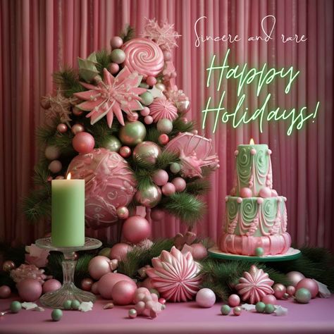 Pink And Green Christmas Decor, Alpha Kappa Alpha Christmas, Happy Holidays Images, Aka Founders, Pink And Green Christmas, Aka Christmas, Sorority Pictures, Alpha Kappa Alpha Sorority Paraphernalia, Christmas Greetings Quotes