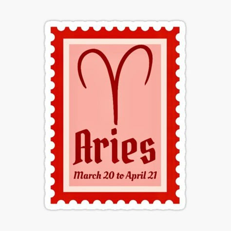 "Aries " Sticker by Lavannya | Redbubble Aries Stickers Aesthetic, Aries Party, Zodiac Signs Stickers, Aries Sticker, Aesthetics Stickers, Zodiac Energy, Aries Energy, Bullet Journal Sticker, April Baby