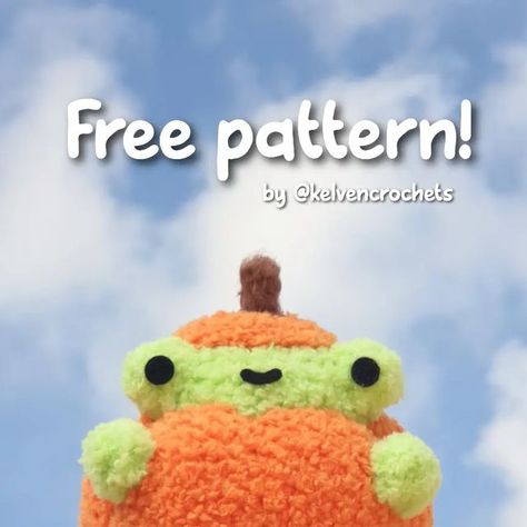 Pumpkin Frog Crochet, Halloween Crochet Plushies Free Pattern, Halloween Plushies Crochet, Silly Crochet Patterns, Fall Crochet Plushies, Halloween Crochet Plushies, Frog Crochet Pattern Free Amigurumi, Crochet Frog Pattern Free, Halloween Amigurumi Free Pattern