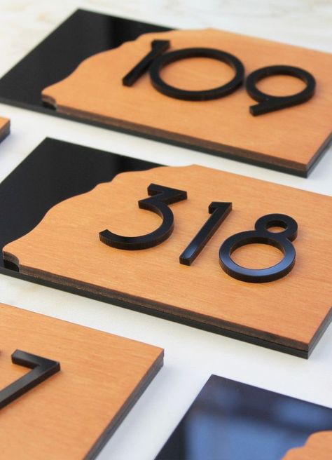 Door Signs Wooden, Wood Door Sign, Room Signage, House Number Plates, Custom Interior Doors, Door Plates, Signs Design, Cnc Router Projects, Don Pedro