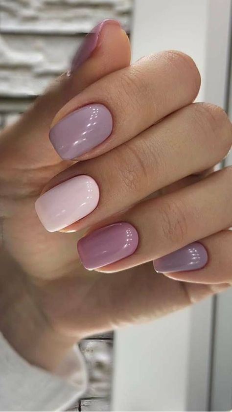 Unghie Sfumate, Plain Nails, Fall Gel Nails, Glitter Gel Nails, Simple Gel Nails, Purple Nail, Cute Gel Nails, Short Acrylic Nails Designs, Neutral Nails